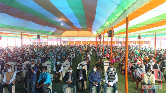 A view of the audience in the State Oilseed Kisan Mela